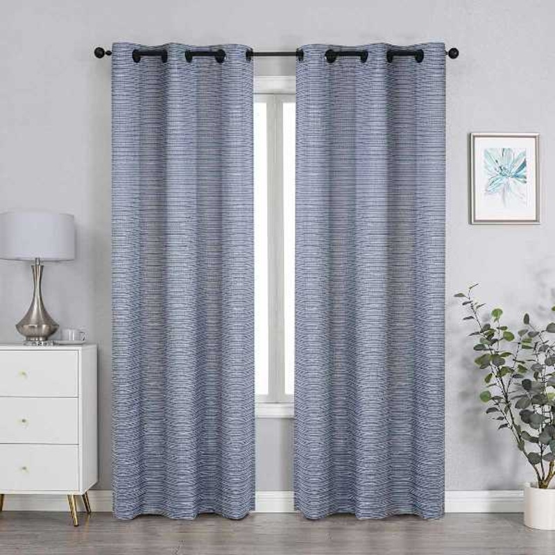 2-Pack Navy Blue Magnetic Closure Blackout Curtain Panels, 63″