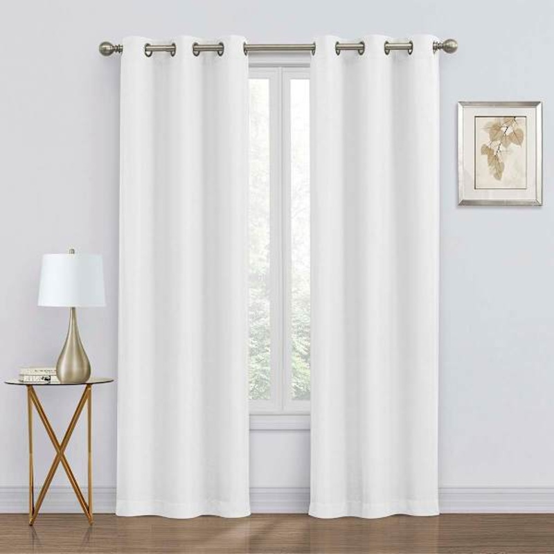 2-Pack White Blackout Grommet Curtain Panels, 84″