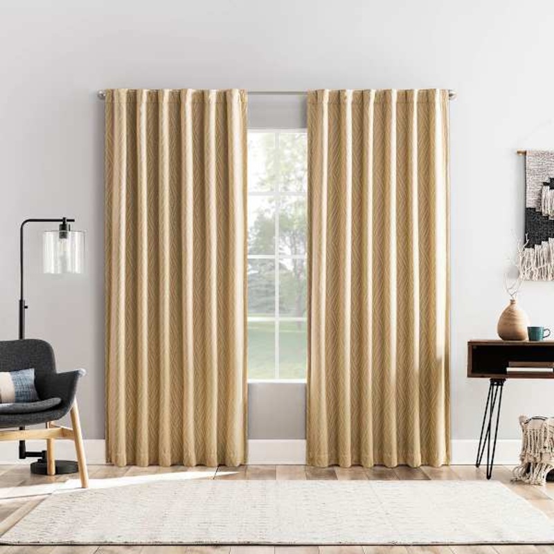Arvid Gold Blackout Curtain Panel, 84″