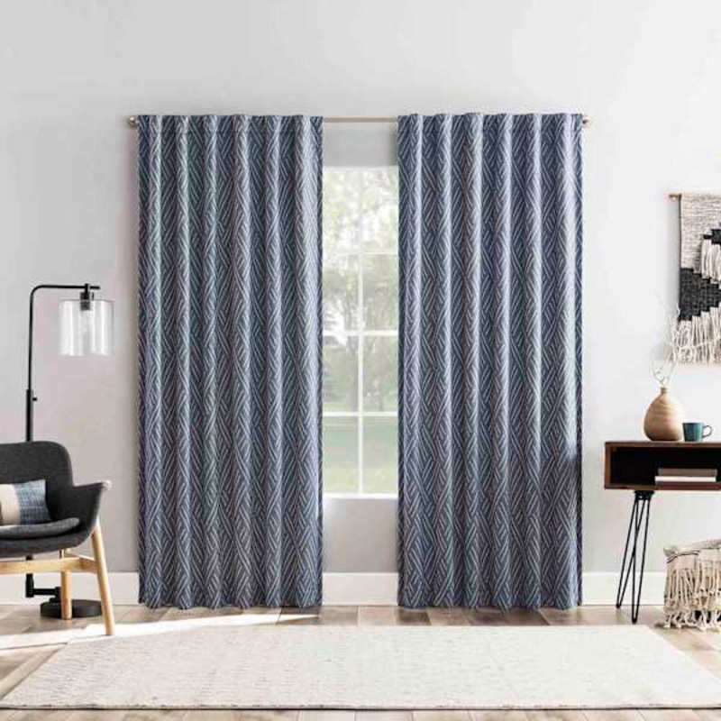 Arvid Indigo Blackout Curtain Panel, 84″