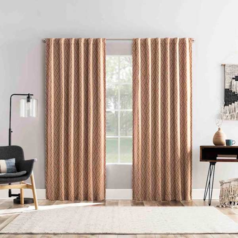 Arvid Nutshell Brown Blackout Curtain Panel, 84″