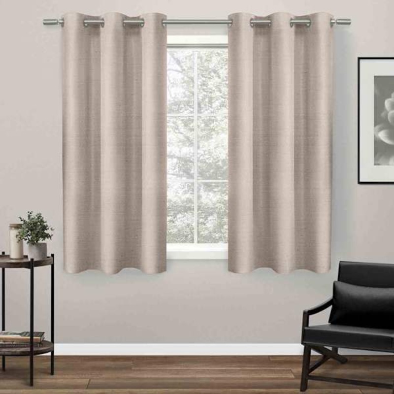 Blush Raw Silk Light Filtering Grommet Curtain Panel, 63″