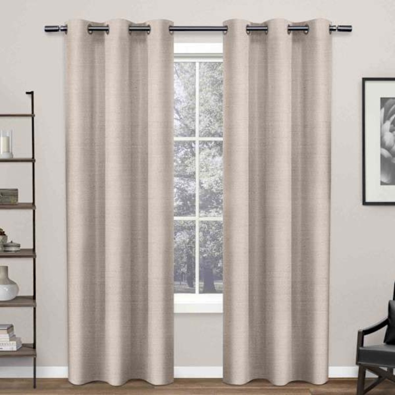 Blush Silk Light Filtering Grommet Curtain Panel, 84″