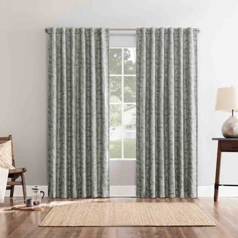 Dublin Grey Blackout Curtain Panel, 84″