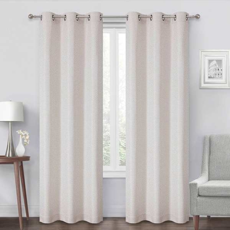 Oakdale Linen Light Filtering Grommet Single Curtain Panel, 84″