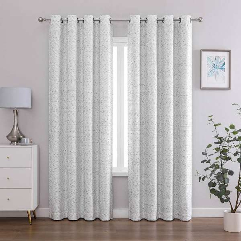 San Marco Grey Blackout Grommet Curtain Panel, 84″