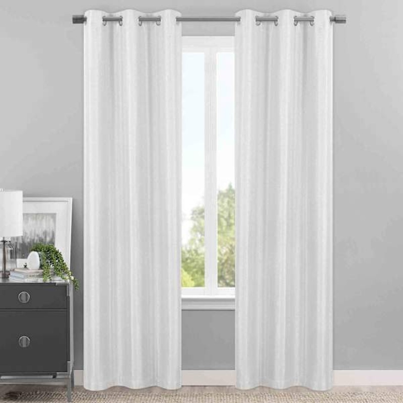 Sedgwick White Blackout Curtain Panel, 84″