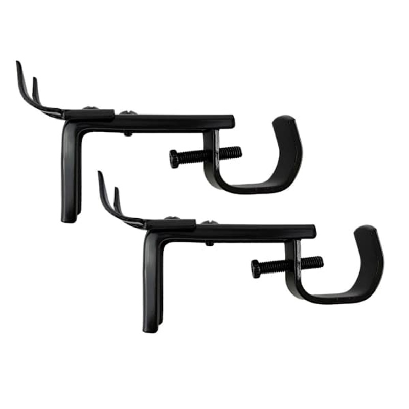 Snugset Set of 2 Adjustable Black Metal Window Brackets