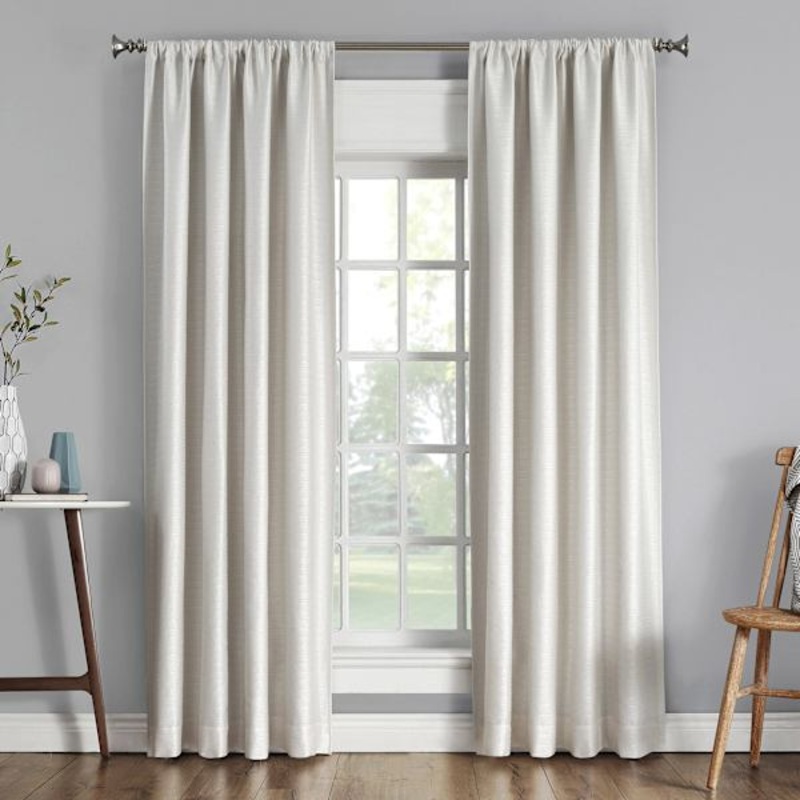 Sun Zero Pearl Thermal Lined Rod Pocket Blackout Curtain Panel, 63″