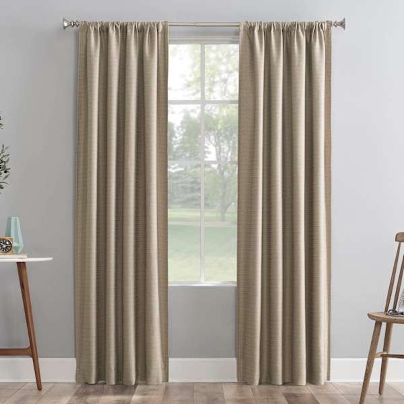 Sun Zero Soraya Dune Blackout Thermal Lined Curtain Panel, 63″