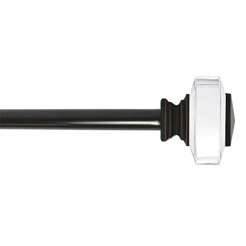 Tyson 3/4″ Clear & Bronze Square Curtain Rod, 28-48″