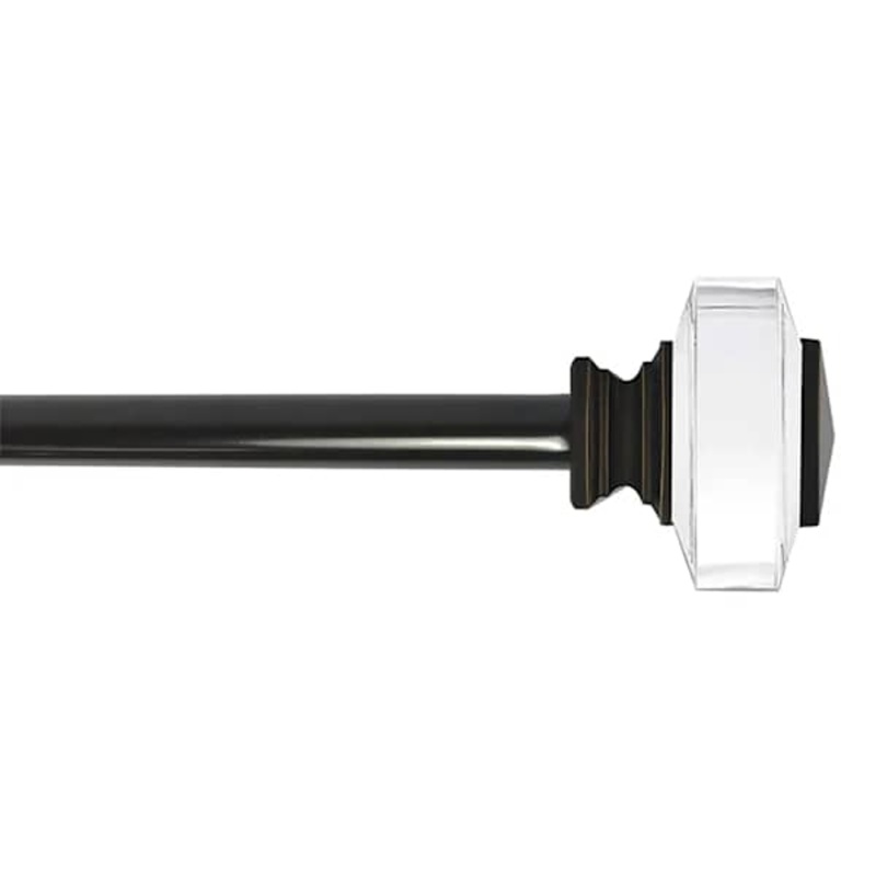 Tyson 3/4″ Clear & Bronze Square Curtain Rod, 84-120″