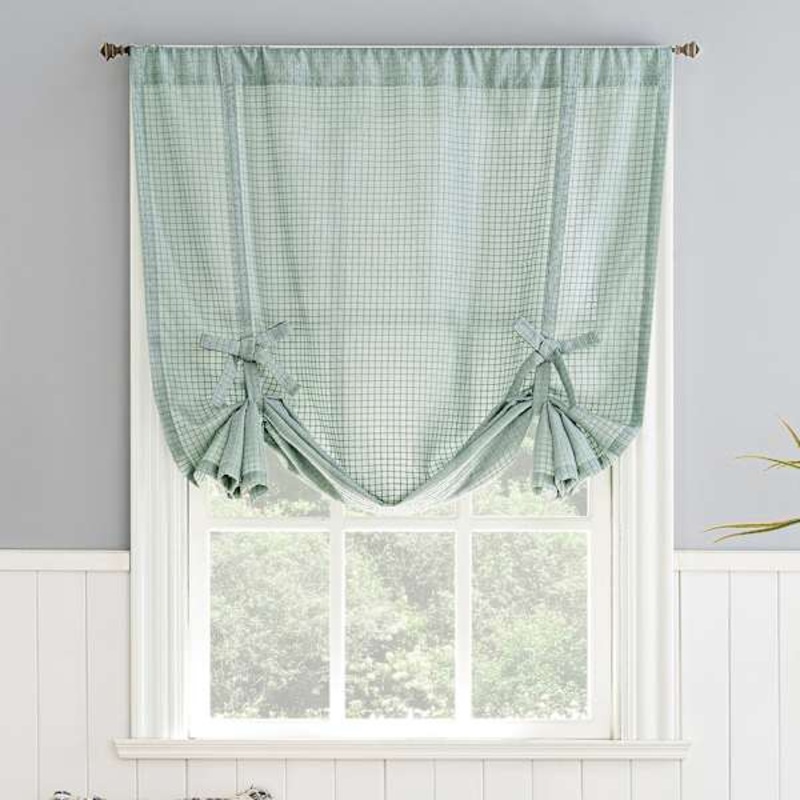 Wilton Seafoam Small Curtain Panel, 63″