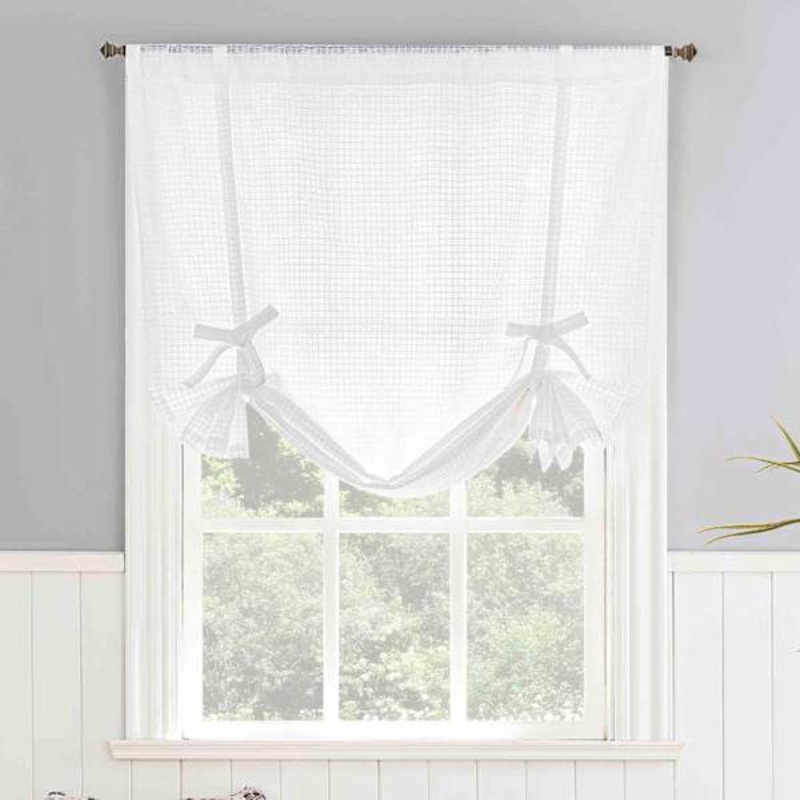 Wilton White Small Curtain Panel, 63″