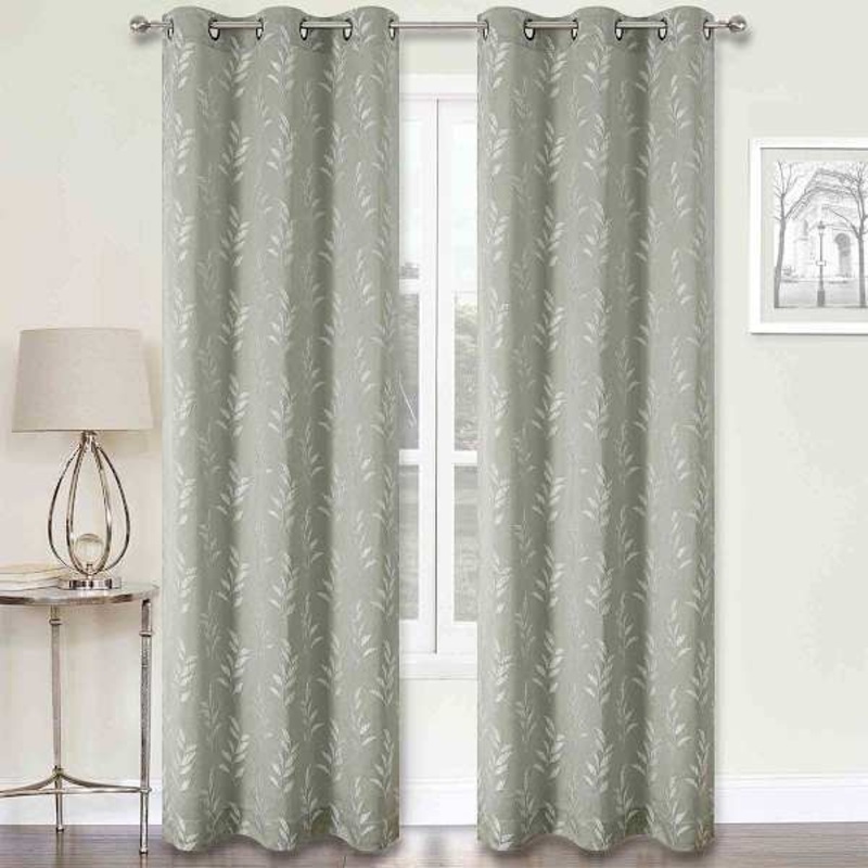 2-Pack Aziel Green Light Filtering Grommet Curtain Panel Set, 84″