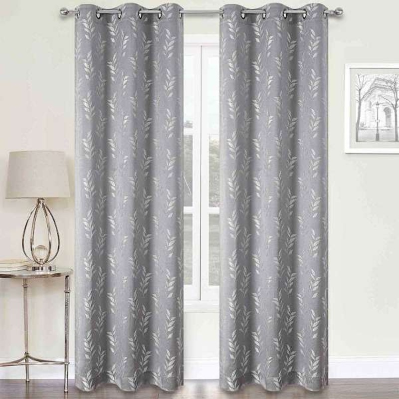 2-Pack Aziel Grey Light Filtering Grommet Curtain Panel Set, 84″