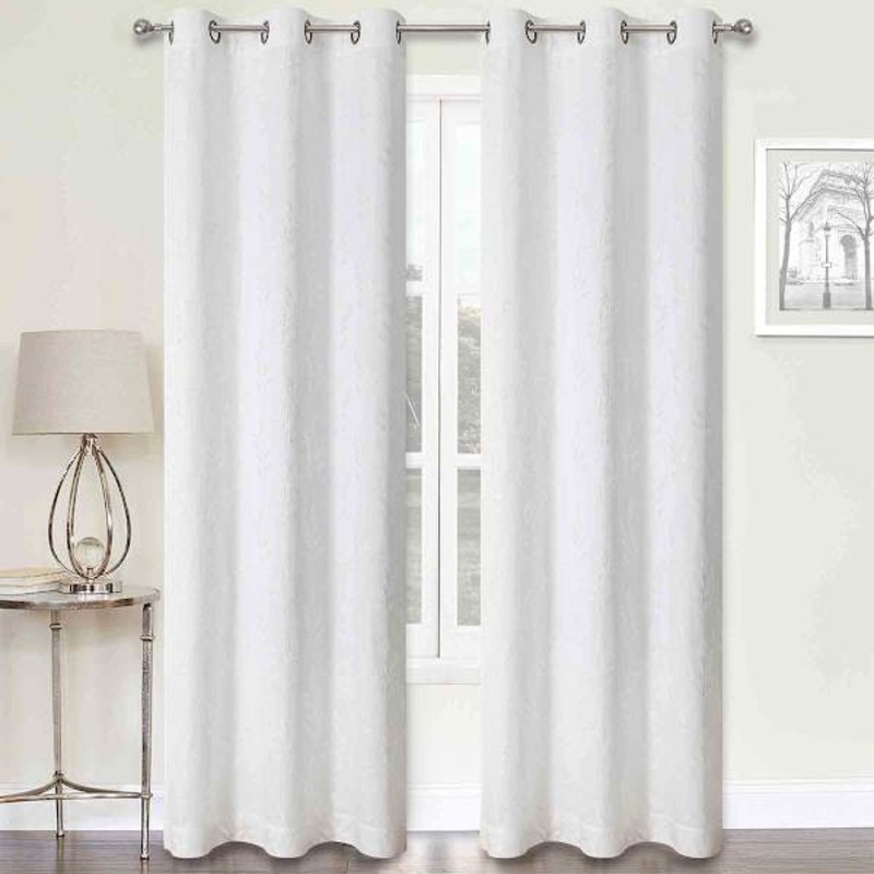 2-Pack Aziel White Light Filtering Grommet Curtain Panel Set, 84″