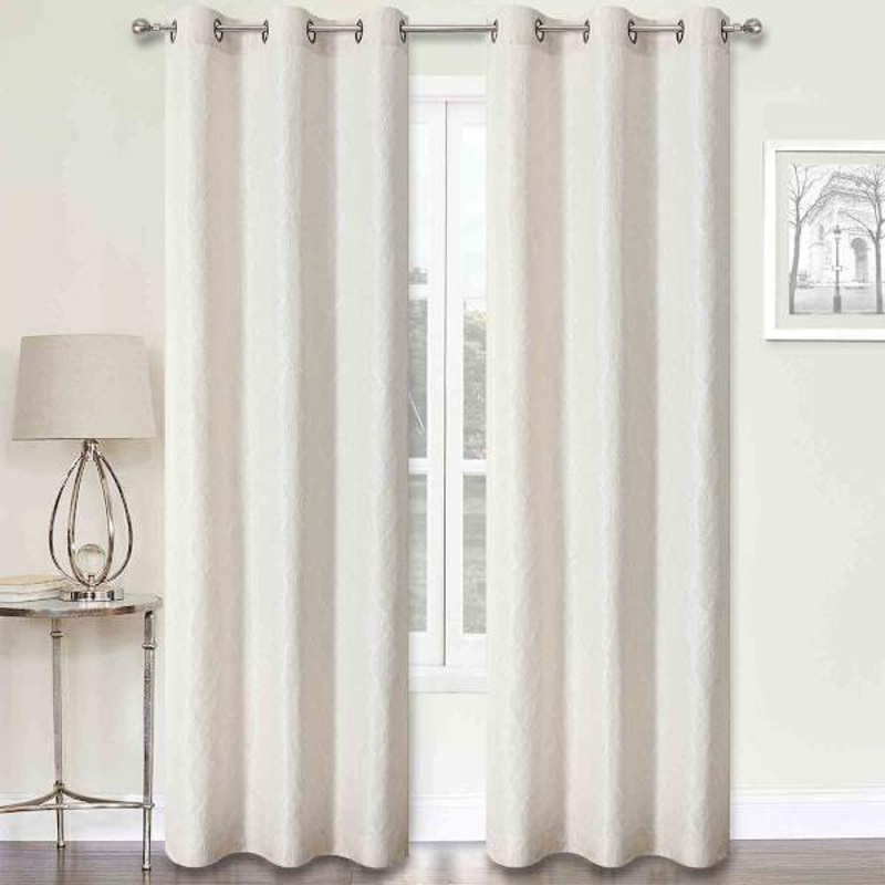 2-Pack Cillian Beige Light Filtering Grommet Curtain Panel Set, 84″