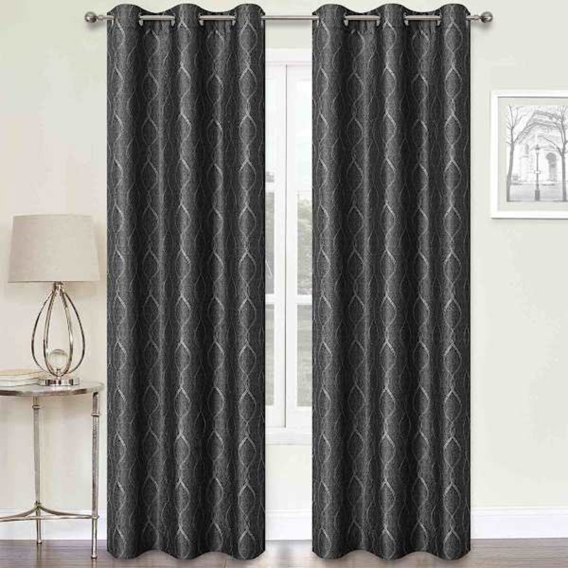 2-Pack Cillian Black Light Filtering Grommet Curtain Panel Set, 95″