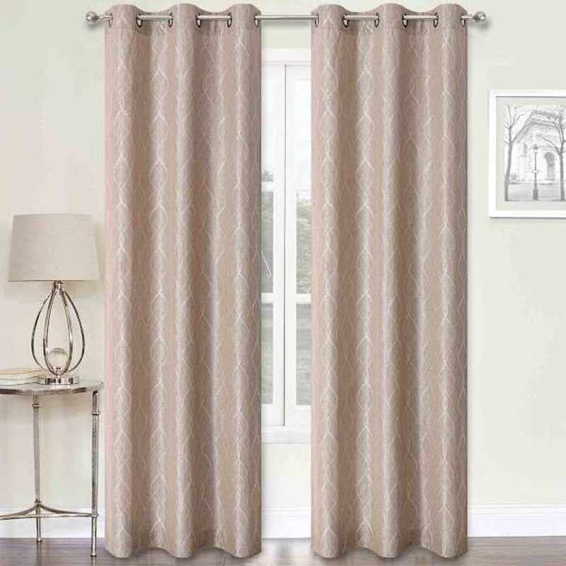 2-Pack Cillian White Light Filtering Grommet Curtain Panel Set, 84″