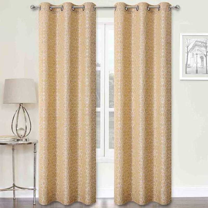 2-Pack Koa Gold Light Filtering Grommet Curtain Panel Set, 84″