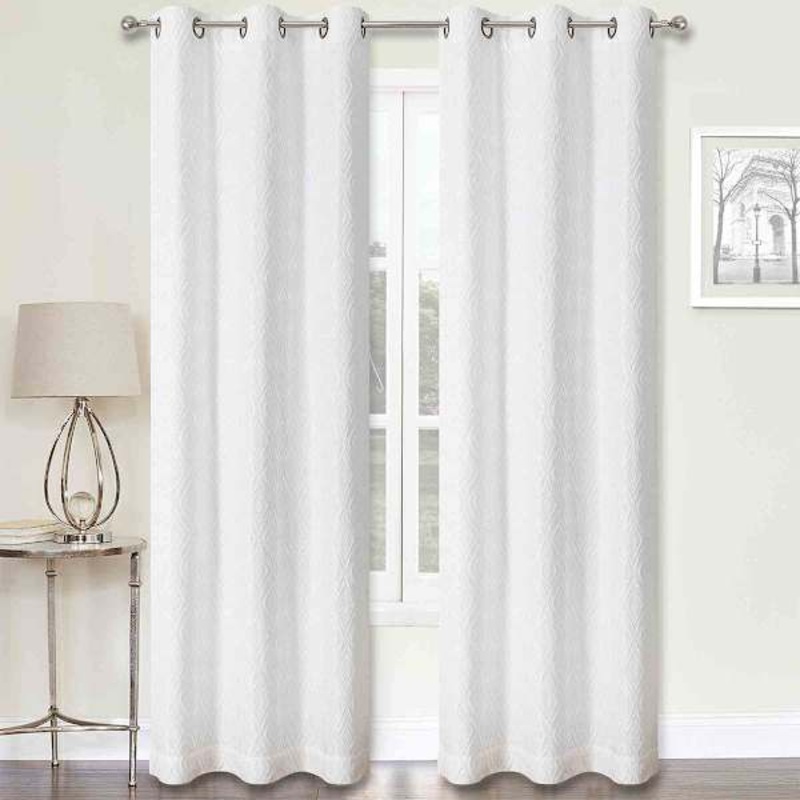 2-Pack Remi White Light Filtering Grommet Curtain Panel Set, 84″