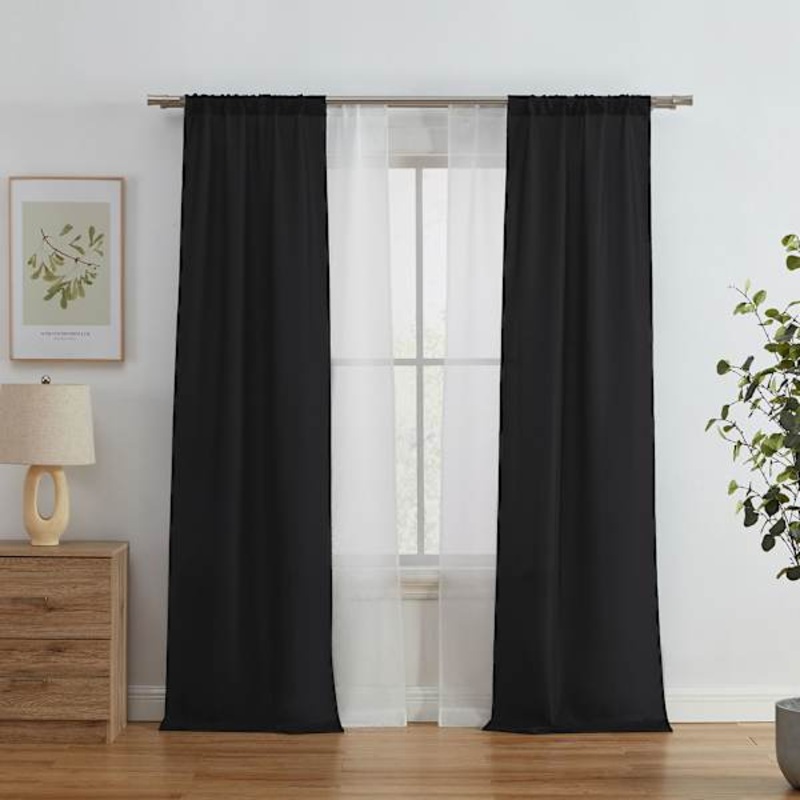 4-Pack Ryder & Kelso Black Light Filtering Curtain Panels, 84″