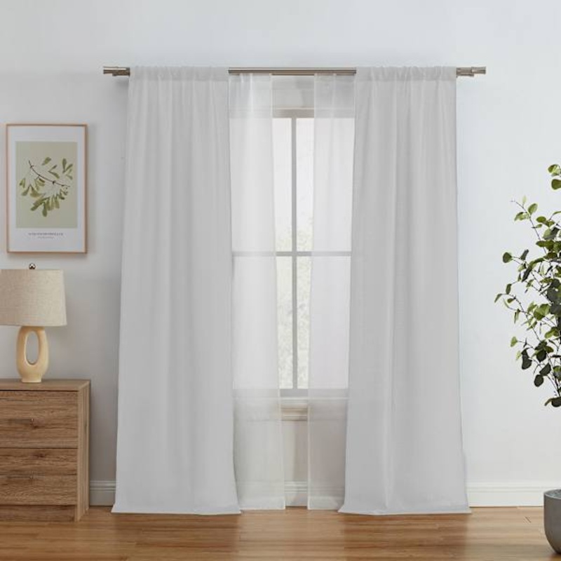 4-Pack Ryder & Kelso Light Grey Light Filtering Curtain Panels, 84″