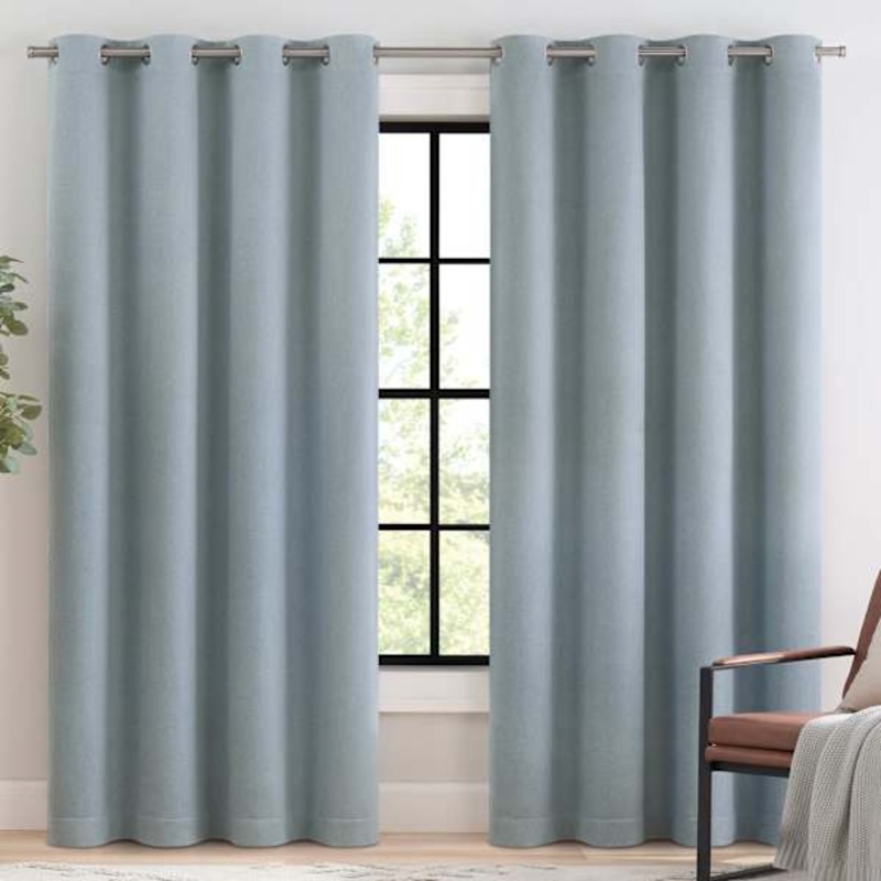 Blue Eclipse Whalen Blackout & Draft Grommet Single Curtain Panel, 84″