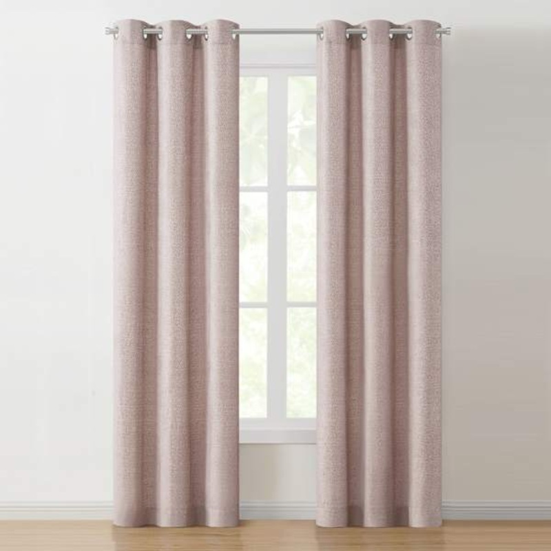 Corey Blush Light Filtering Grommet Curtain Panel, 84″