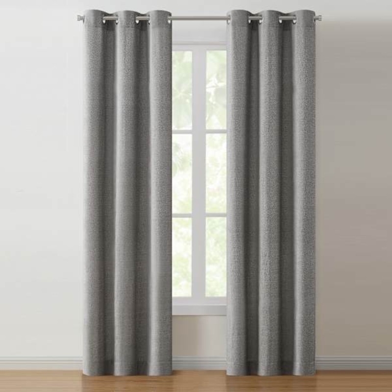 Corey Grey Light Filtering Grommet Curtain Panel, 84″