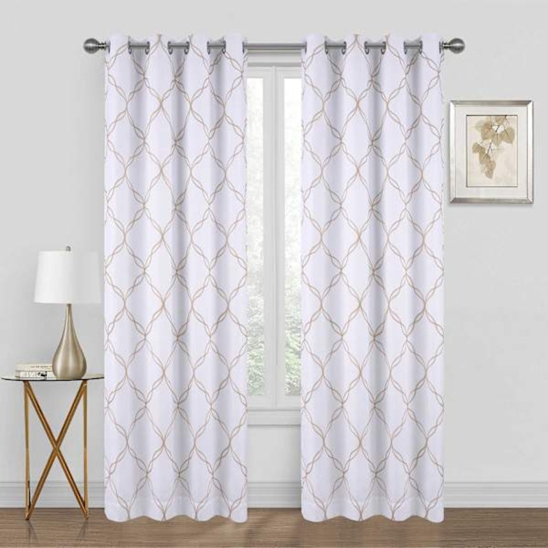 Ivory & Linen Blackout Grommet Curtain Panel, 84″