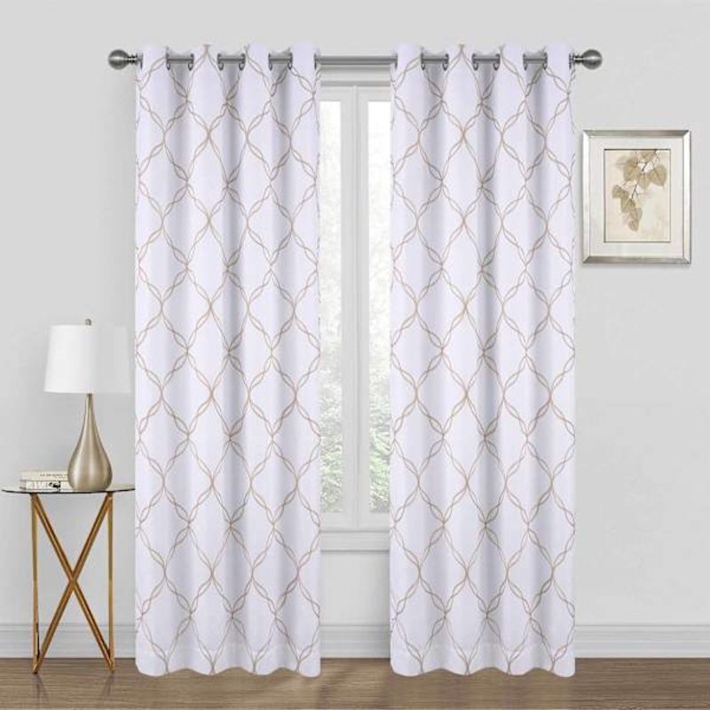 Ivory & Linen Blackout Grommet Curtain Panel, 95″