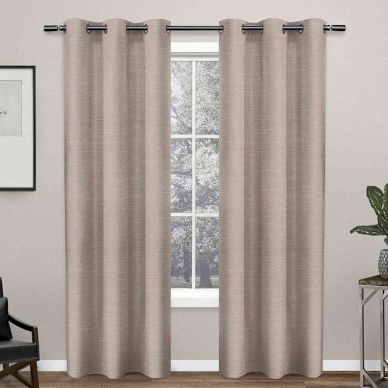 Leeds Blush Woven Blackout Grommet Curtain Panel, 84″