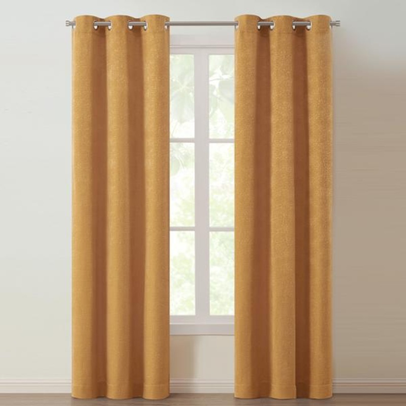 Lennon Curry Yellow Grommet Blackout Curtain Panel, 84″