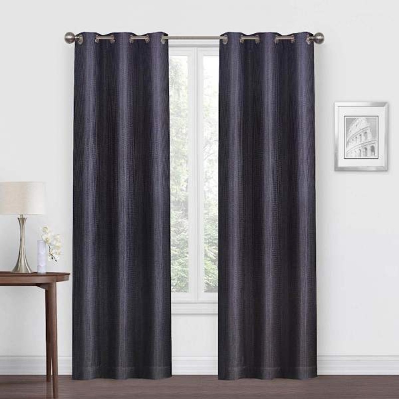 Morisson Black Blackout Grommet Curtain Panel, 84″