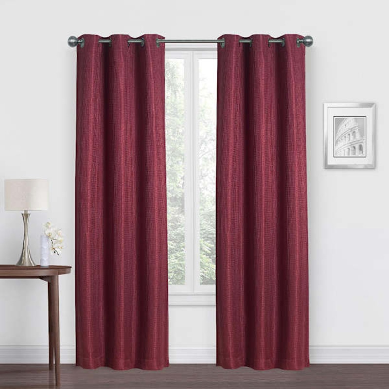 Morisson Burgundy Blackout Grommet Curtain Panel, 84″