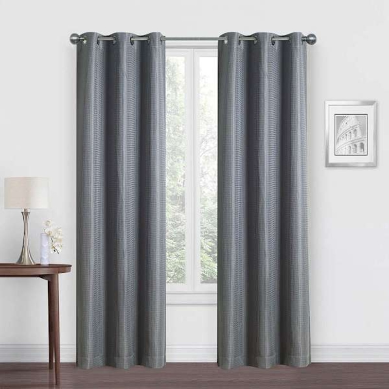 Morisson Grey Blackout Grommet Curtain Panel, 84″