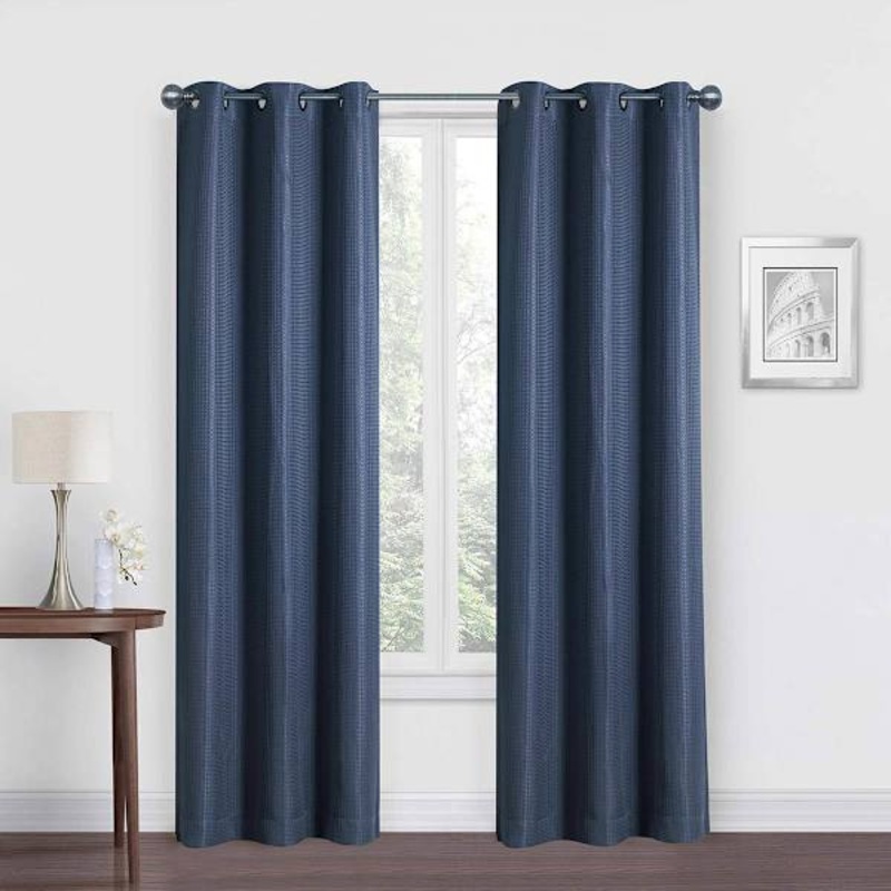 Morisson Navy Blackout Grommet Curtain Panel, 63″