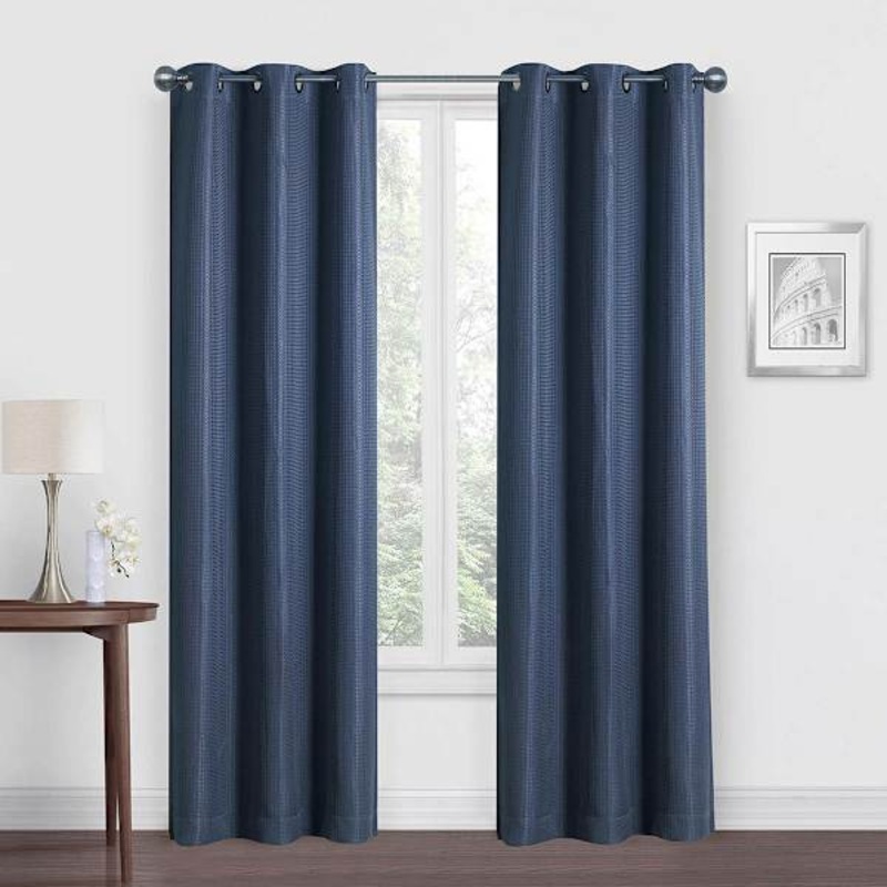 Morisson Navy Blackout Grommet Curtain Panel, 84″
