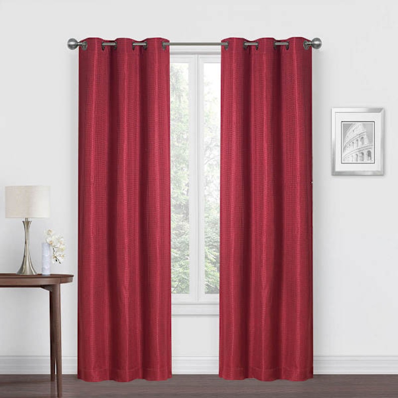 Morisson Red Blackout Grommet Curtain Panel, 84″