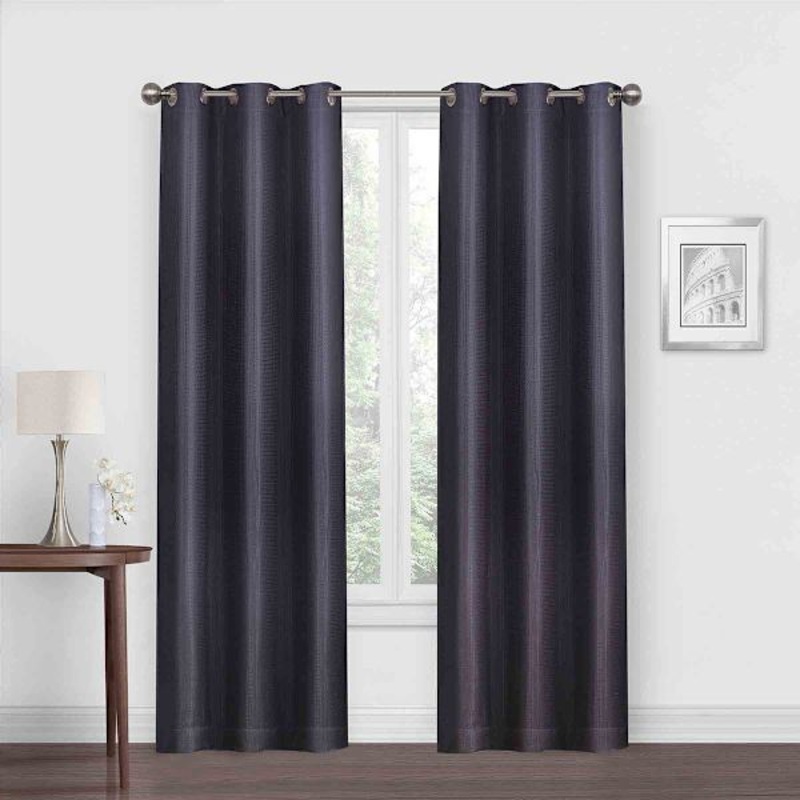 Morrison Black Blackout Grommet Curtain Panel, 63″