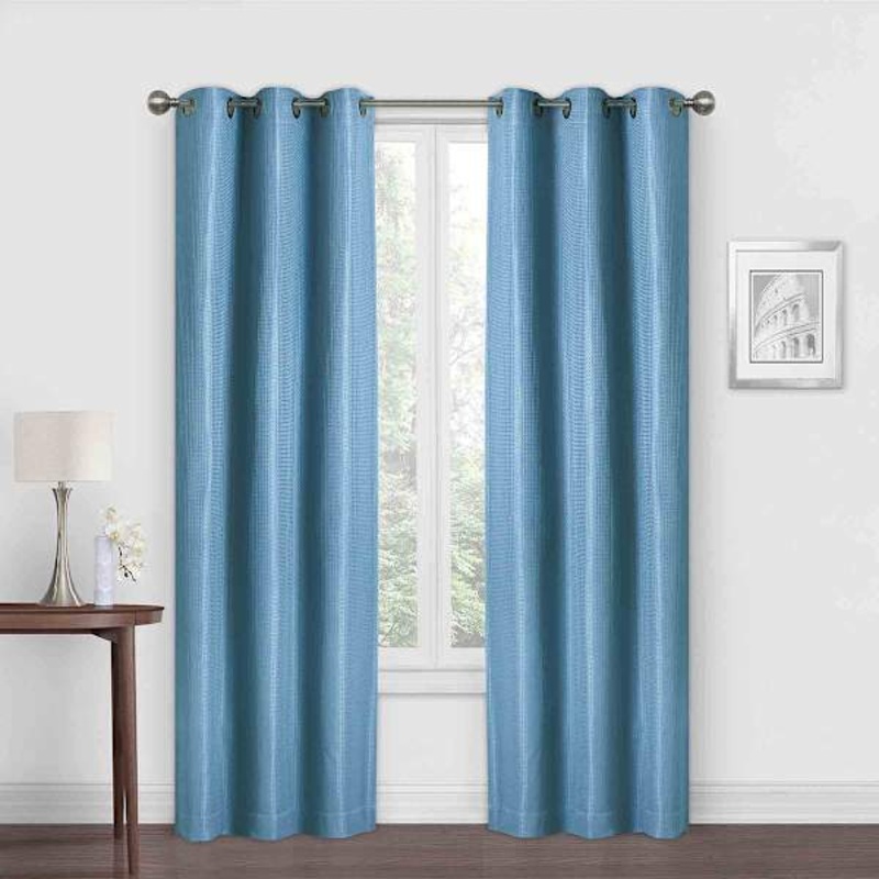 Morrison Blue Blackout Grommet Curtain Panel, 84″