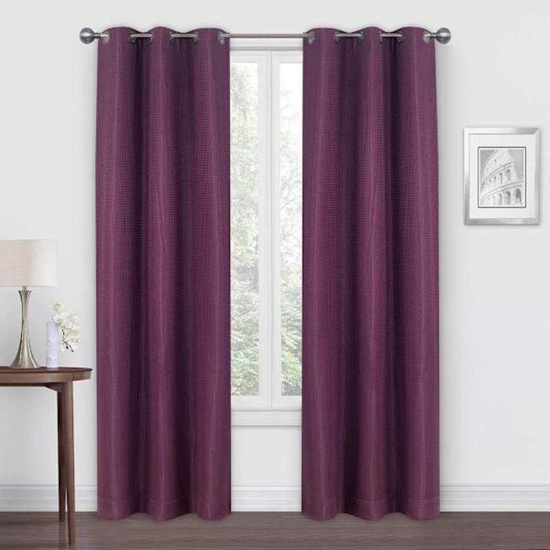 Morrison Purple Blackout Grommet Curtain Panel, 84″