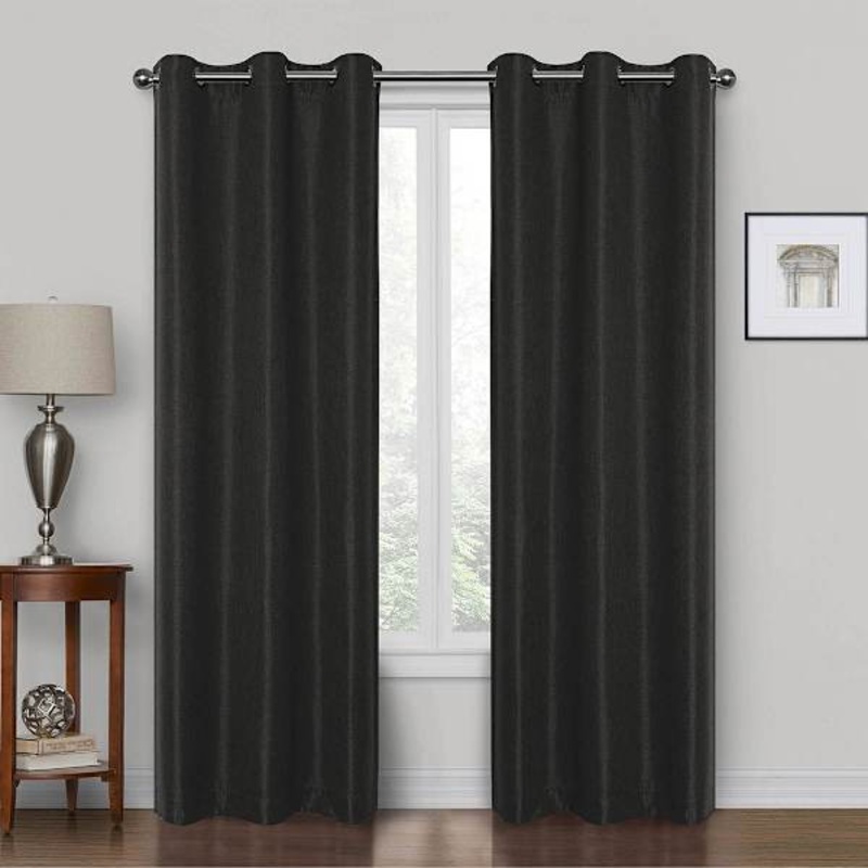 Rockwell Black Rod Pocket Blackout Curtain Panel, 84″