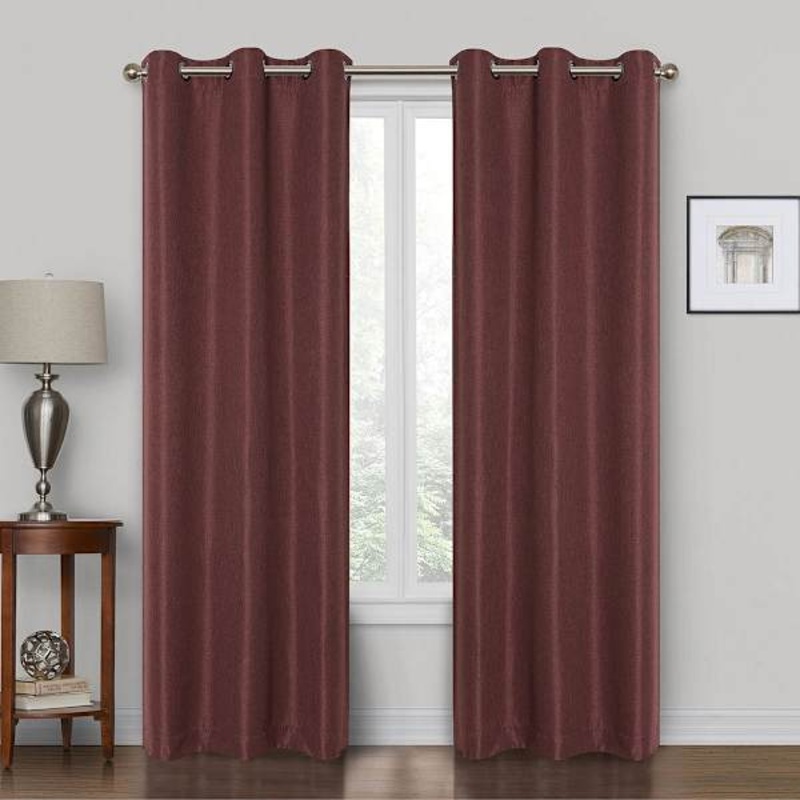 Rockwell Burgundy Blackout Grommet Curtain Panel, 84″