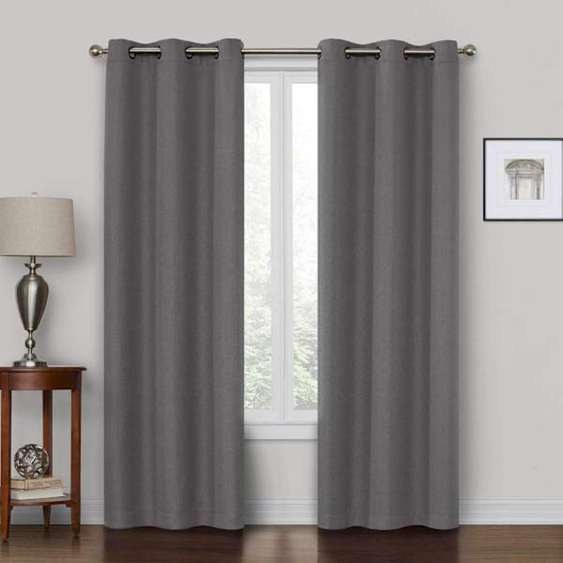 Rockwell Grey Blackout Grommet Curtain Panel, 63″
