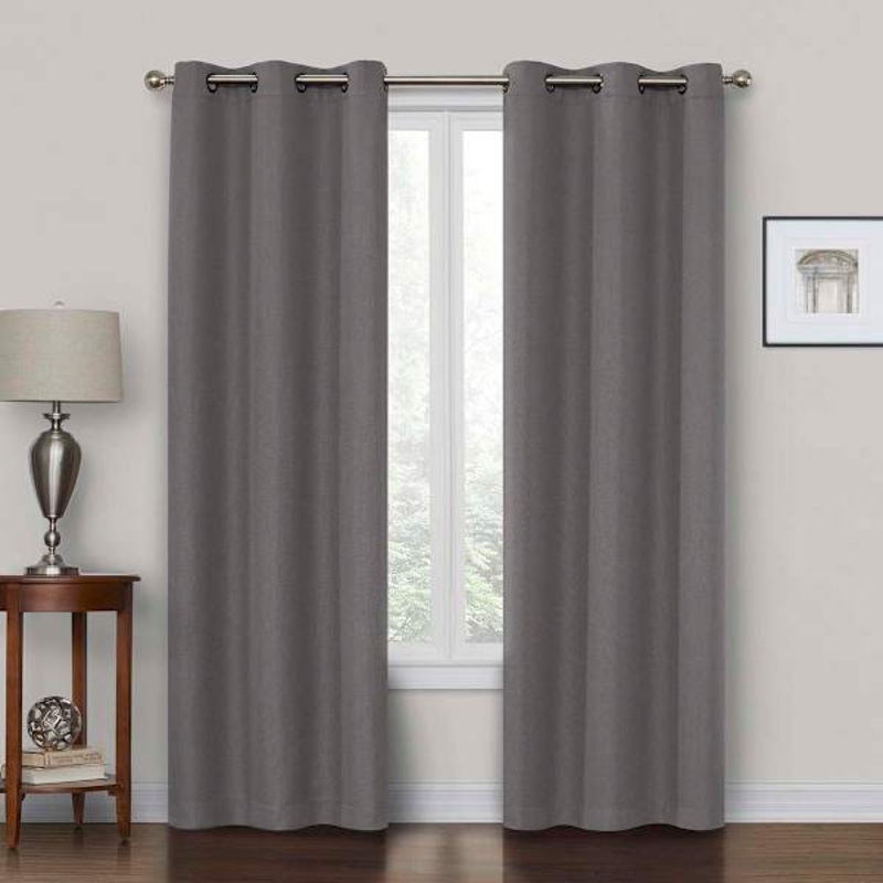 Rockwell Grey Blackout Grommet Curtain Panel, 84″