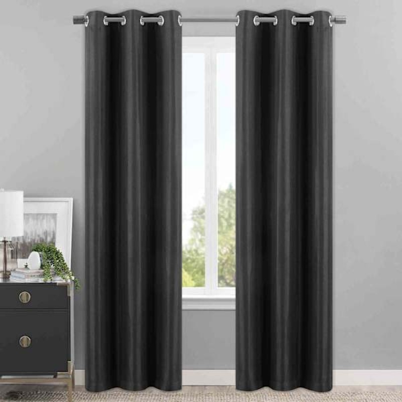 Sedgwick Black Blackout Curtain Panel, 84″