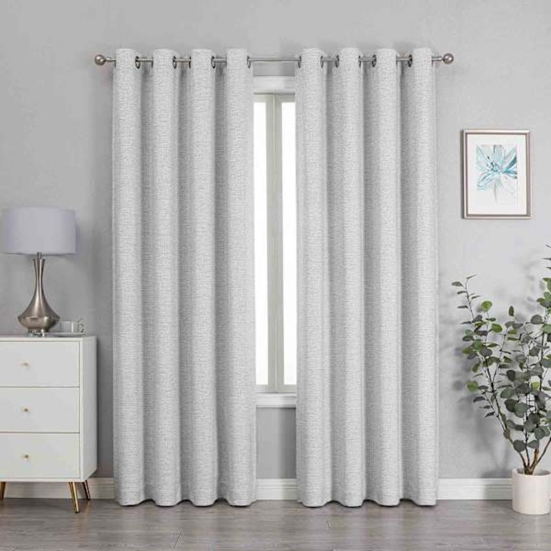 Sun Shield Grey Blackout Grommet Curtain Panel, 84″